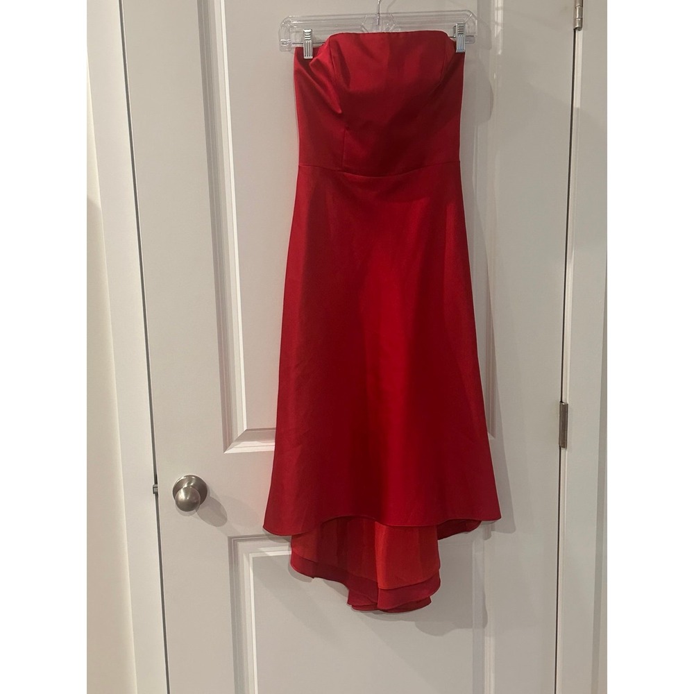 Vintage Cache Red Dress Formal Prom Cocktail Party Strapless Size 2